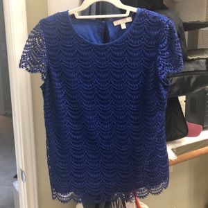 Blue lace top - excellent condition!